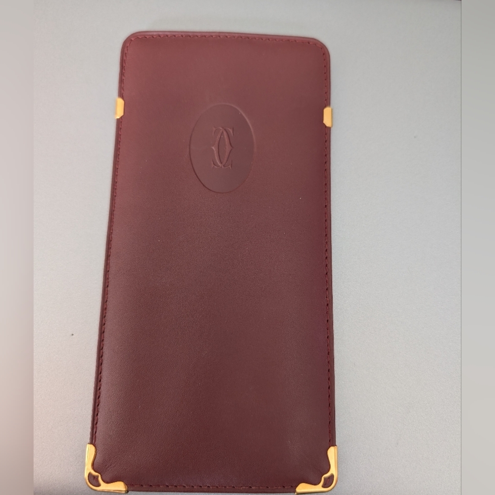 Cartier Burgundy Leather Glasses Case